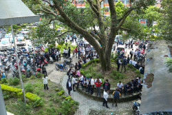 Civil servants descend on Singha Durbar lawns, demanding ‘equal pay hike’ (Photo Gallery)